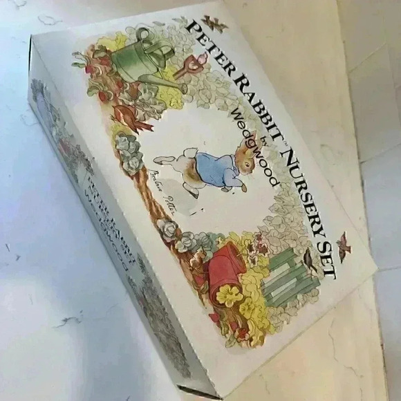 Vtg Wedgewood Beatrix Potter PETER RABBIT 3 Pc Children’s Tea Set With Box - Picture 8 of 12